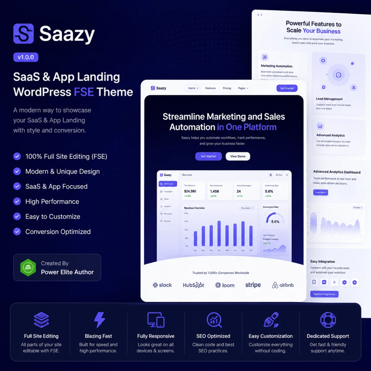 Saazy – SaaS & App Landing Page WordPress Theme
