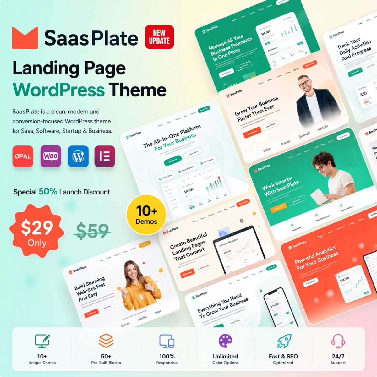 SaasPlate – Landing Page WordPress Theme