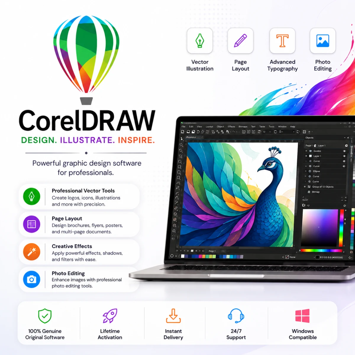 CorelDRAW 2025 Original License Key (Technical Suite / Graphics Suite)
