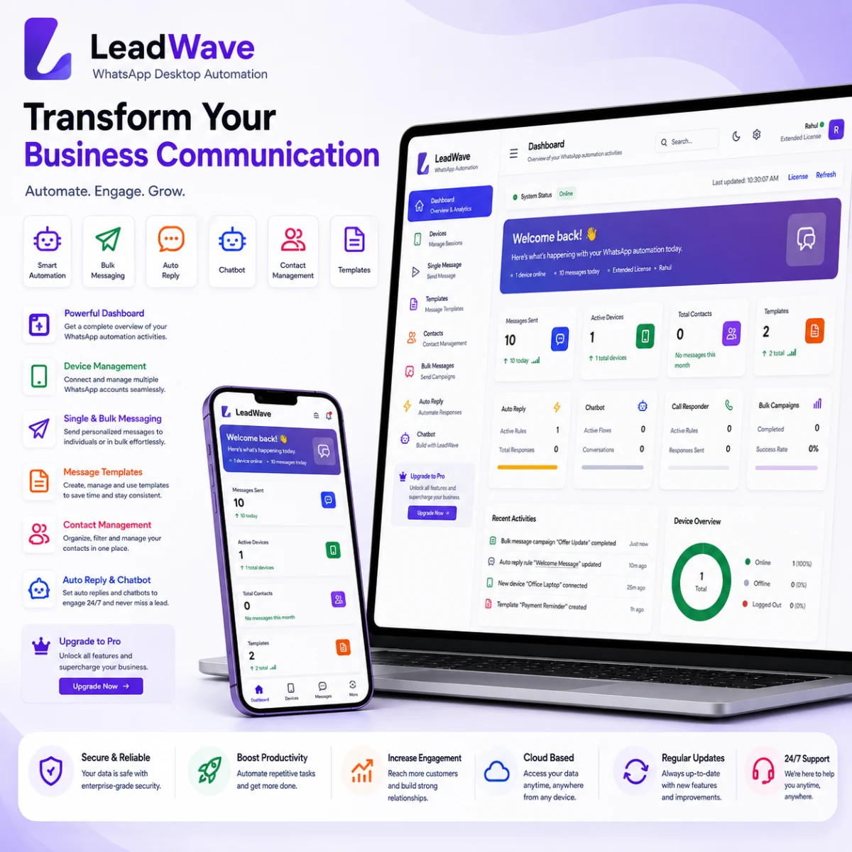 LeadWave – WhatsApp Desktop Automation | 1 Year
