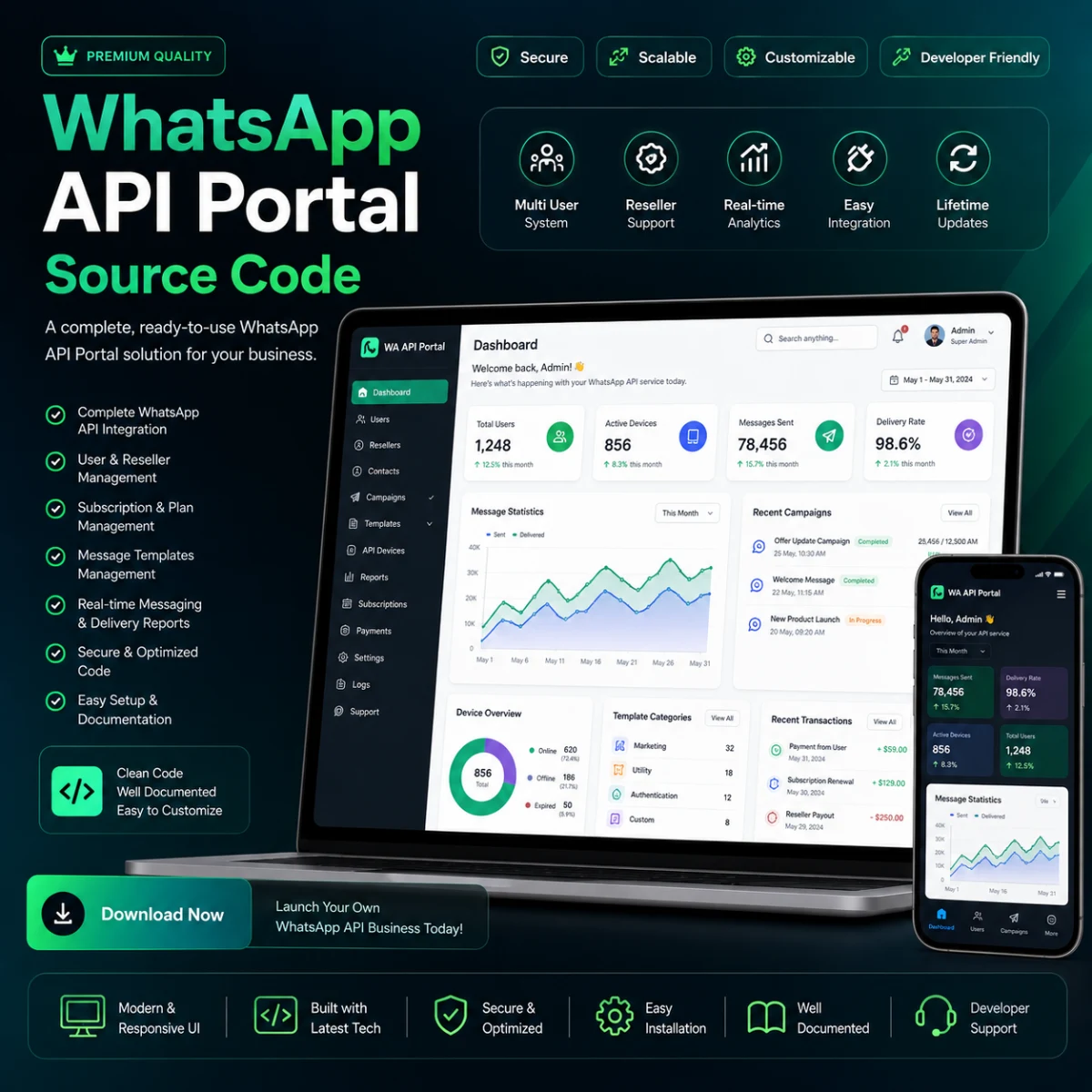 WhatsApp API Portal – Source Code