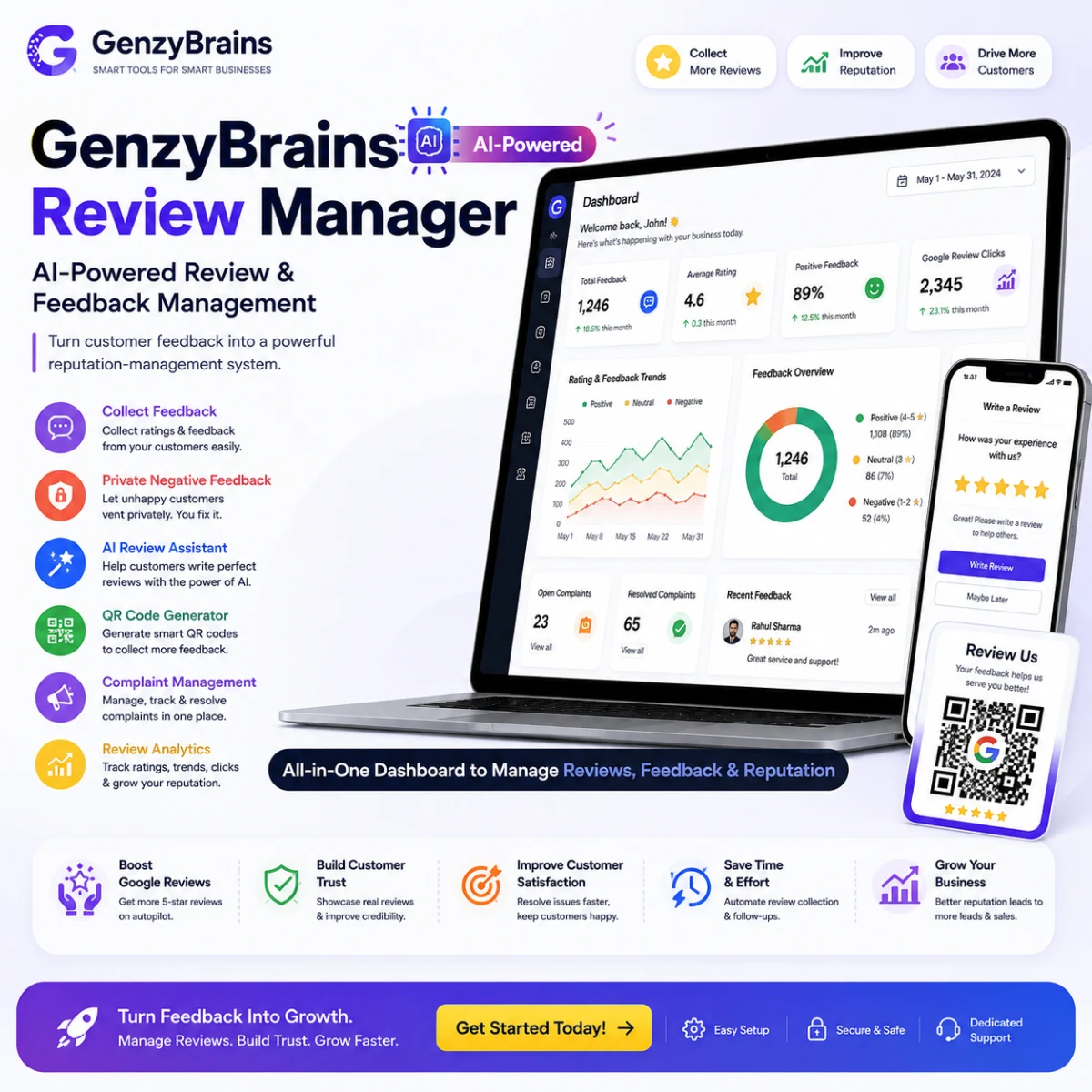 GenzyBrains Review Manager — 1 Year 999